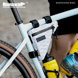 Rhinowalk Bike Frame Triangle Bag Waterproof 0.9L Bicycle Bikepacking Travel Luggage Storage Cycling Tool Bag With Accessories