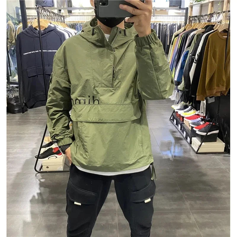 American Vintage Zipper Hoodie Sweatshirt Pockets Long Sleeve Hooded Pullover Loose Streetwear Outerwear Luxury Brand New