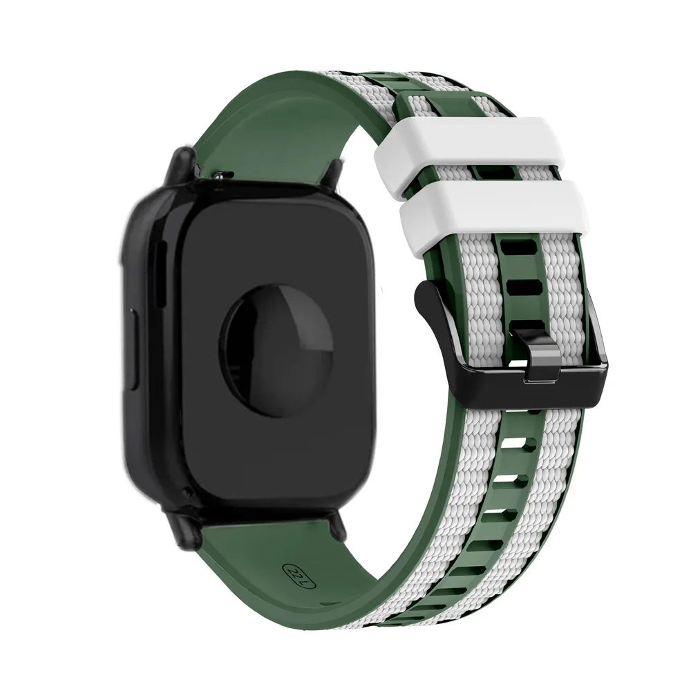 22mm Sports Silicone Strap For Redmi Watch 5 Lite/Active Two-color Replacement Adjustable Wristband For Huawei Watch Ultimate 2