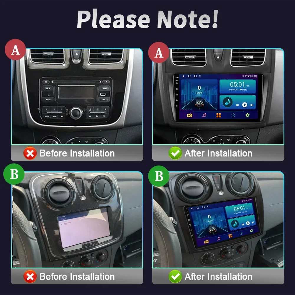 Android Bluetooth Wireless CarPlay Car Radio For Renault Logan 2 2012-2019 Sandero 2 2014-2019 Multimedia Navigation Player