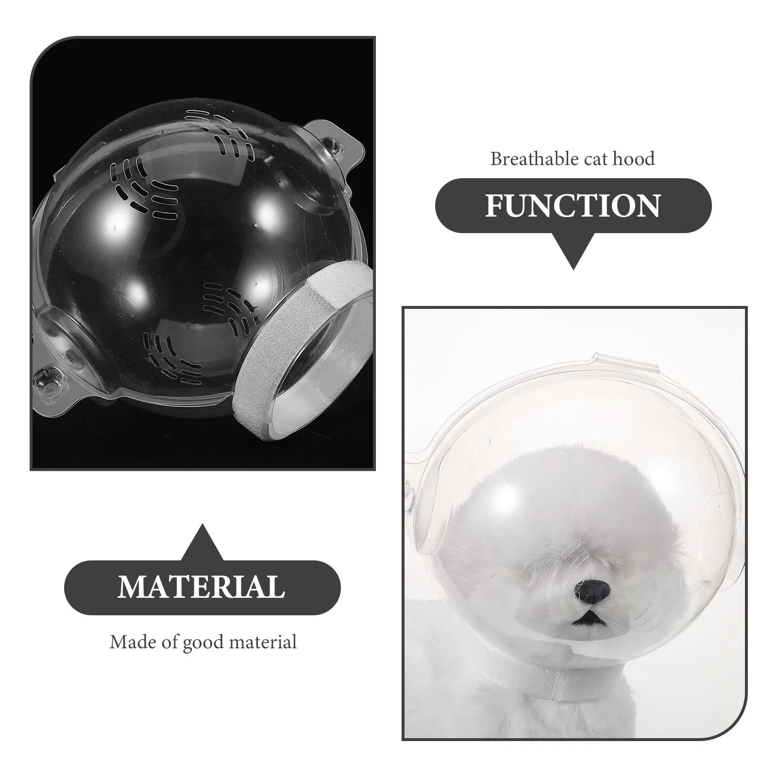 

Cat Anti Bite Clear ABS Material Breathable Recovery Protective Head Shield for Grooming Surgery Licking Prevention