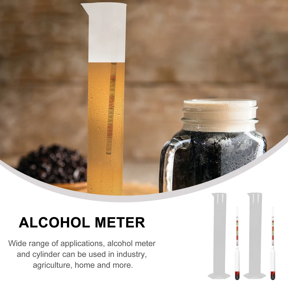 

2Sets Triple Scale Alcohol Hydrometer High-Precision Glass Plastic Tester for Home Brew Wine Beer Fermentation Kit Alcohol
