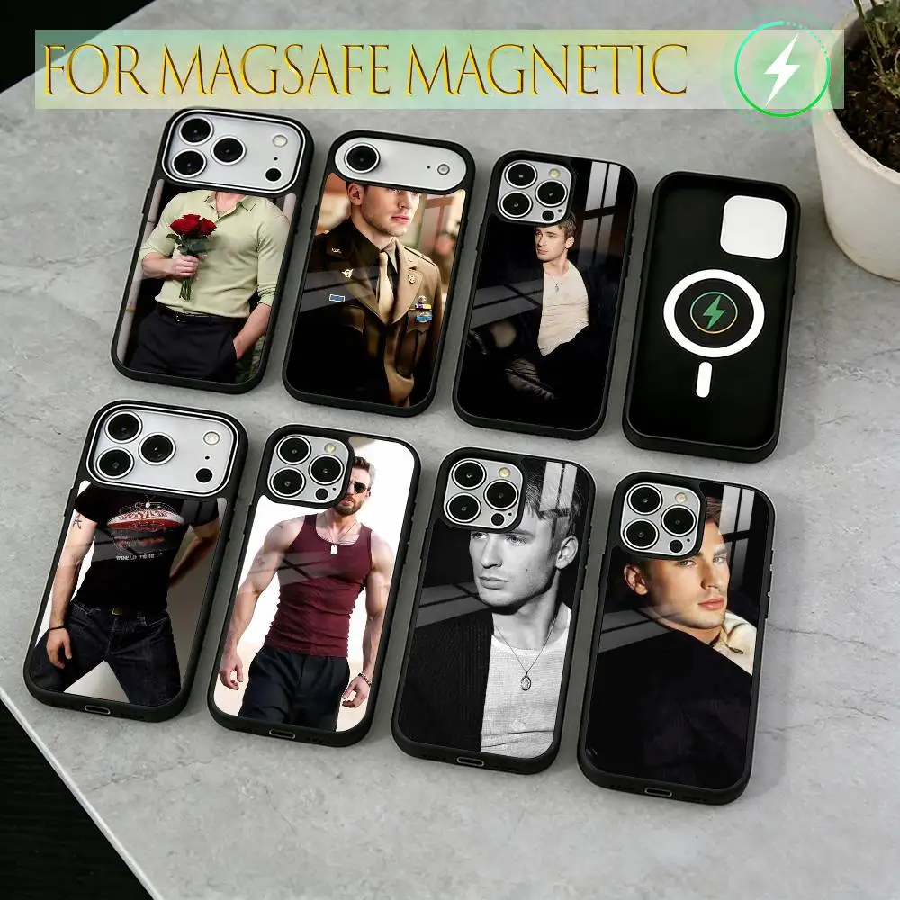 

Chris Evans Phone Case For iPhone17,16,15,14,13,12,11 Plus,Pro Magnetic with Magsafe Wireless Charging