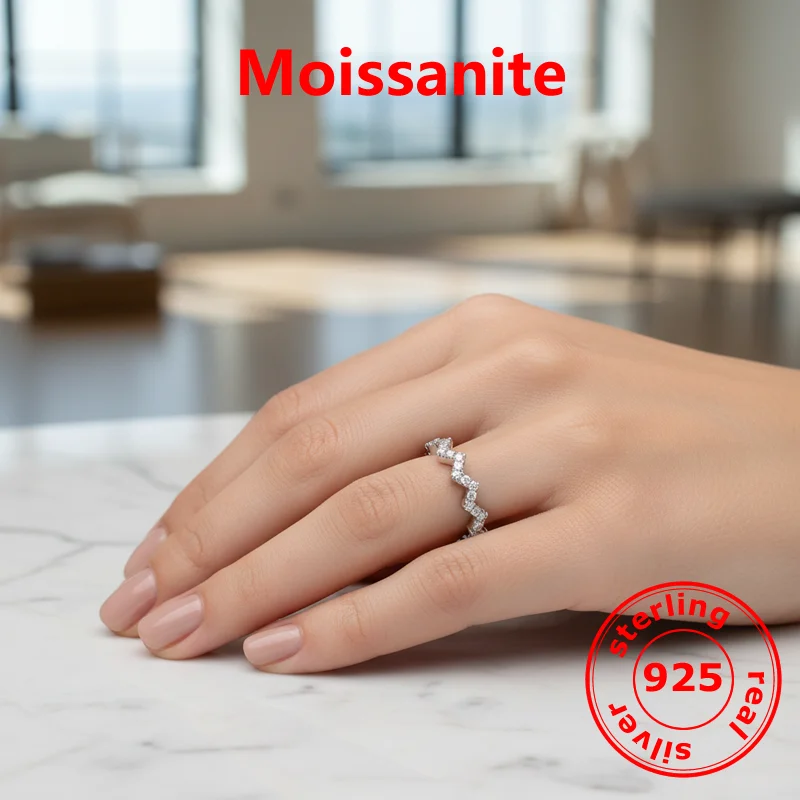 

Женское кольцо 0,5 карата, 1,25 мм, муассанит, сертификат D/VVS, стерлинговое серебро 925 пробы, роскошные продукты, ювелирные изделия, подарки