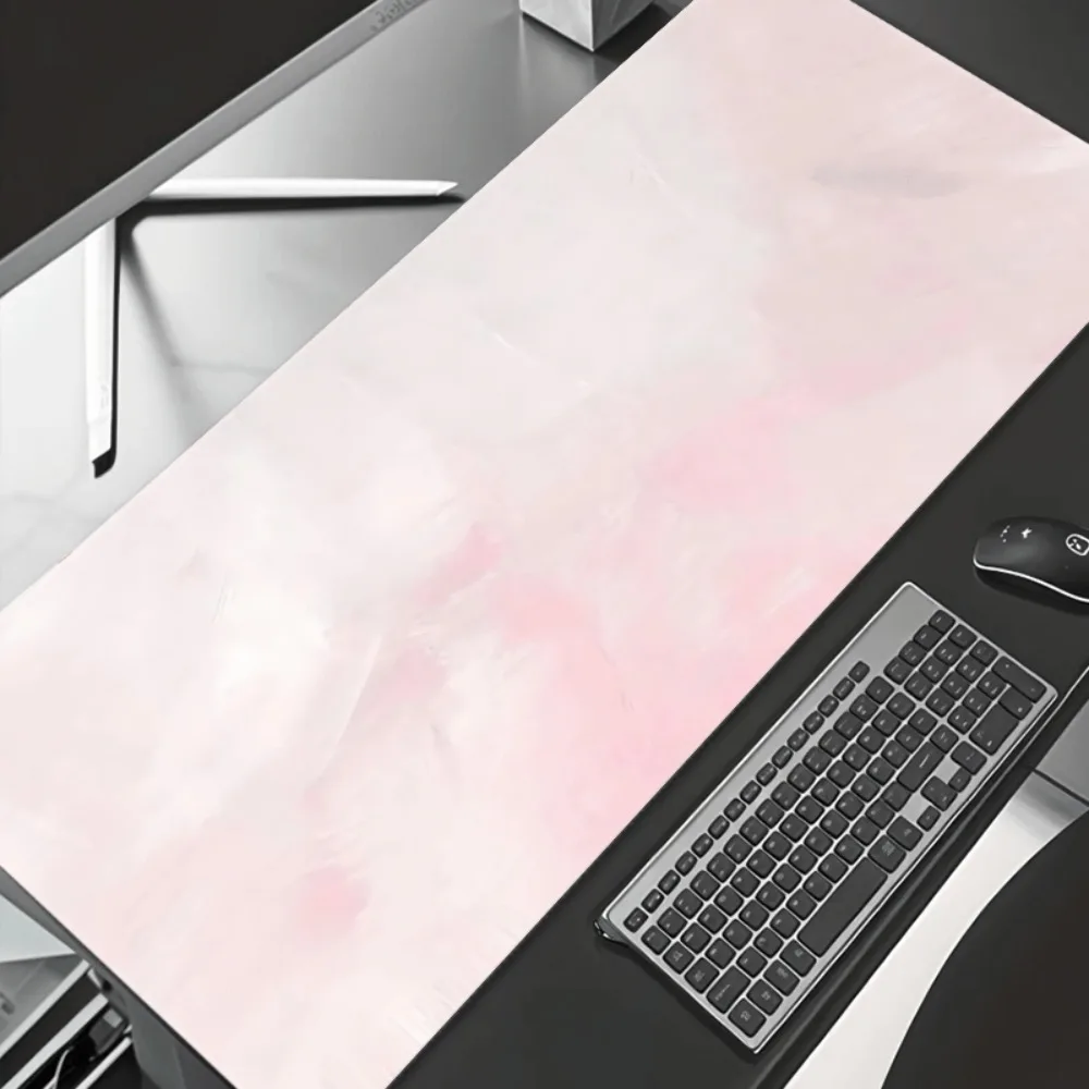 CIFBUY Large Mouse Pad Rubber Non Slip Gaming Desk Mat Pink White Marble Pattern Art Office Laptop Keyboard Protector Accessory