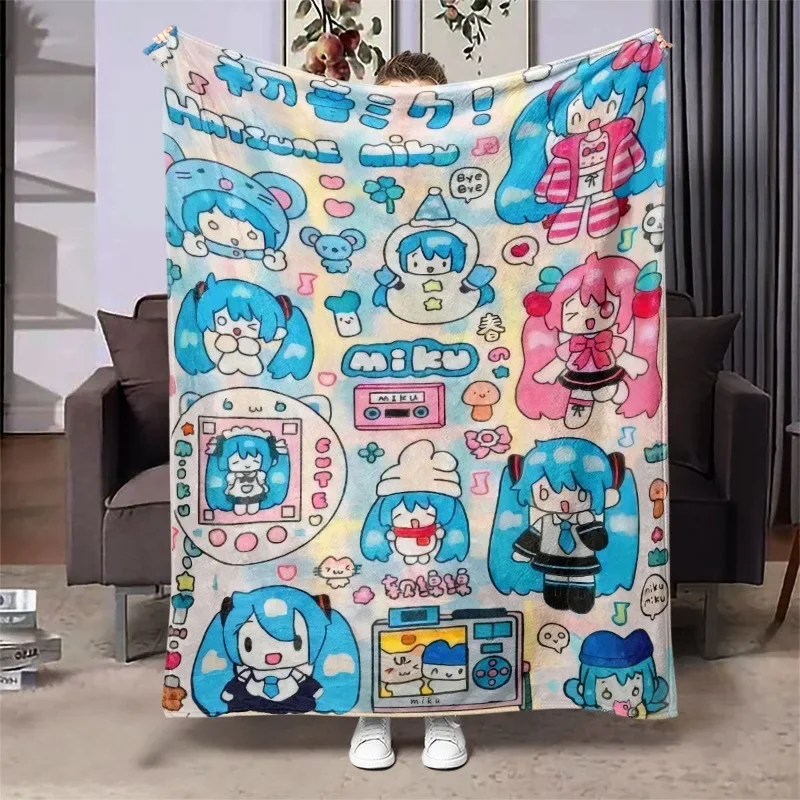 

Hatsune Miku Blanket Soft Comfortable Anime Peripheral Cute Cartoon Nap Quilt Japanese Style Kawaii Birthday Gift for Friends