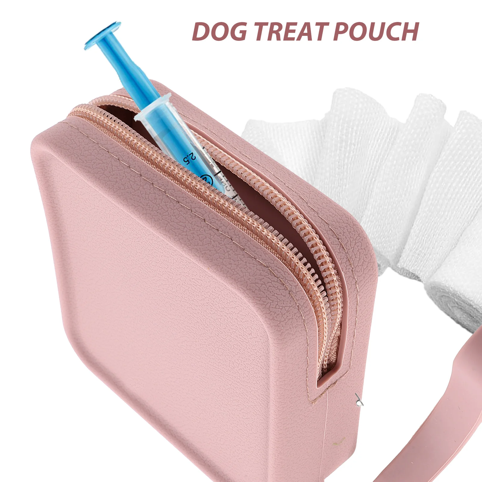 

Silicone Dog Treat Pouch Portable Pet Walking Bag Small White Zipper Durable Material Training Snack Container
