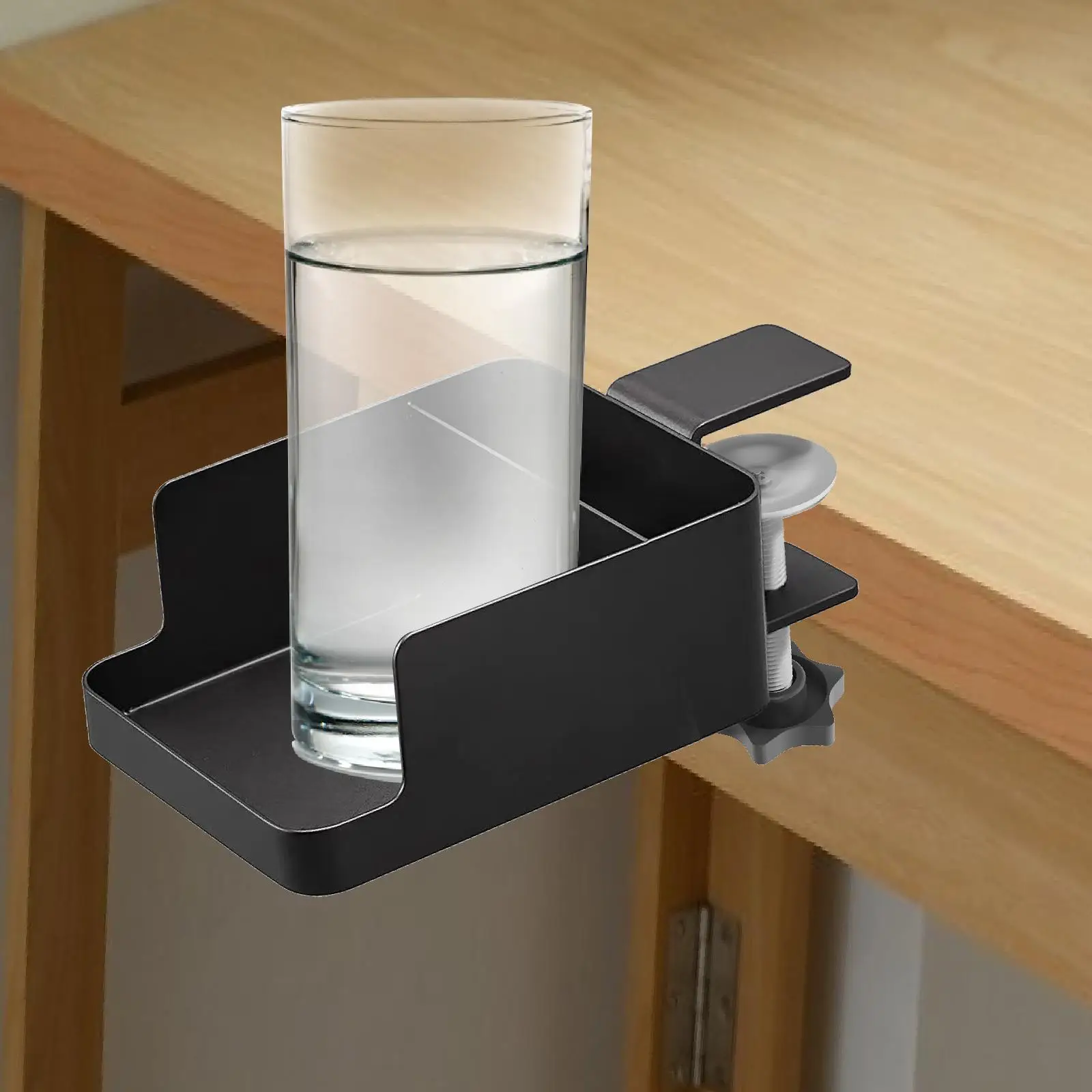 Desk Cup Holder Drink Holder Clamp Storage Rack Easy Installation Space Saving Desktop Organizer Phone Holder for Gaming Desk