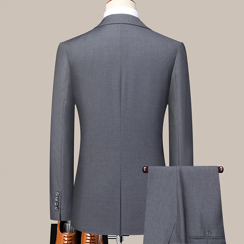 2023 High Quality Two Button Wedding Suit for Men (suit + Trousers) Fashion Korean Slim Business Formal Two-piece Set