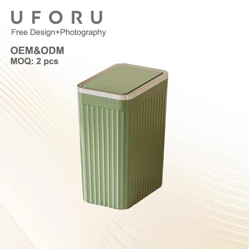 UFORU Wasserdichter Mülleimer mit schmalem Schlitz: Abgedeckter Mülleimer mit großem Fassungsvermögen für Wohnzimmer und Badezimmer