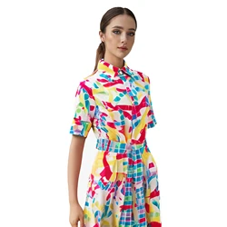 Women's Dress Popular High End Elegant Versatile Commuting Female Long Dress Fashionable Colorful Tie Up Design Ladies Dresses