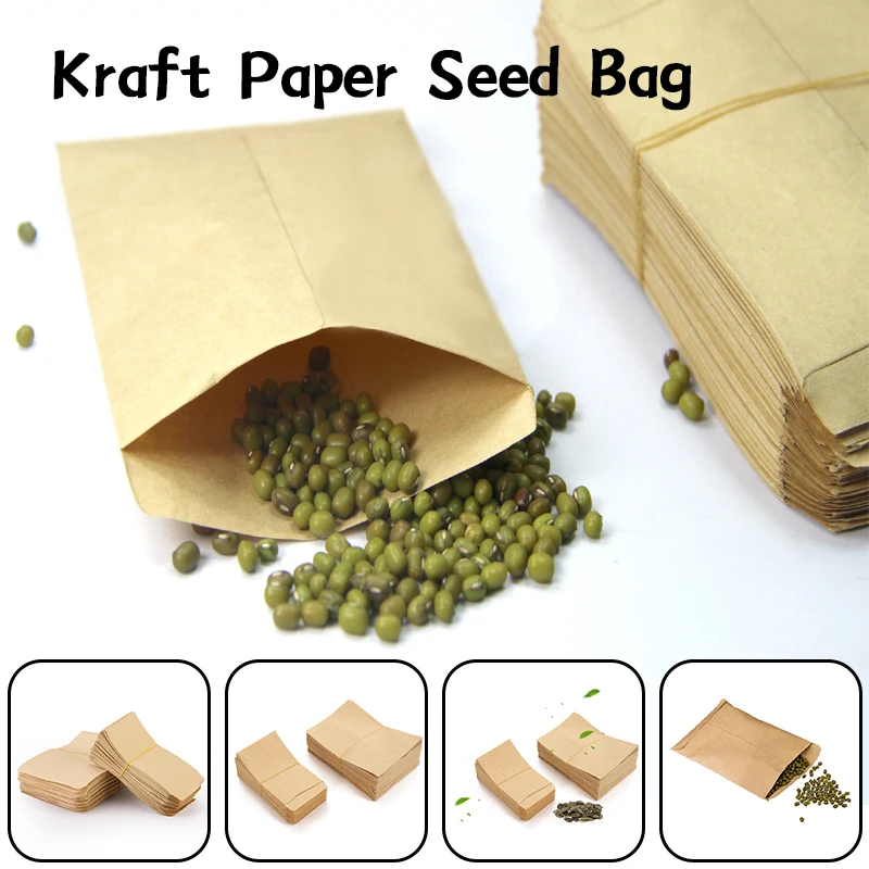 100Pcs Kraft Paper Seed Protective Envelope Storage Bags Mini Envelopes Packets Garden Home Reusable Packaging Bags Wholesale