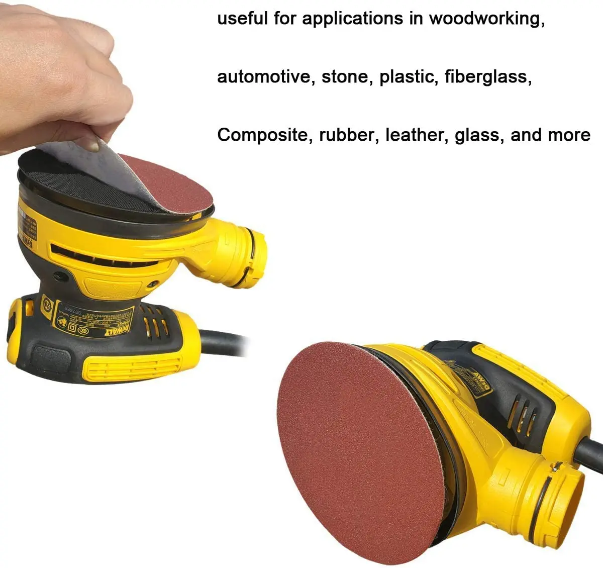 Kit di carta vetrata rossa con gancio e anello da 6 pollici 83 pezzi con filettature da 5/8 a 11 e platorello di supporto per smerigliatrice angolare per la lavorazione del legno automobilistica