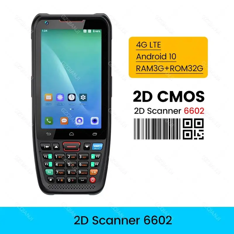 To 4G Handheld PDA Android 10 Barcode QR 1D 2D Scanner With Keyboard POS Terminal NFC Reader Data Collector WiFi 4G Bluetooth