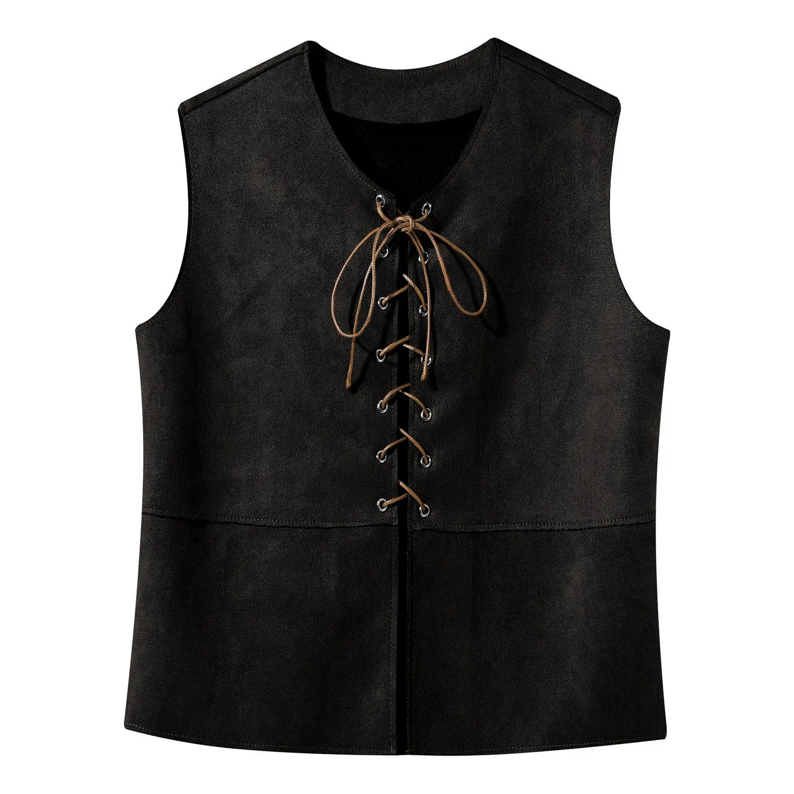 Child Sleeveless Lace Up Gothic Steampunk Vest Waistcoat Halloween Party West Cowboy Retro Medieval Renaissance Cosplay Costume