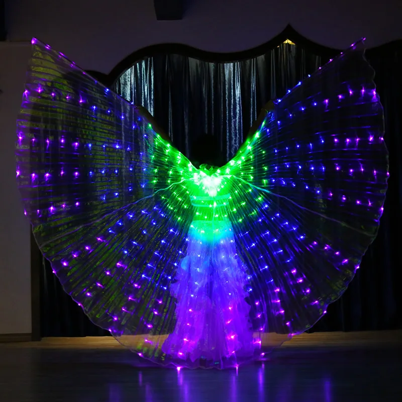 

Color LED Luminescent Wings and Wings 360 Degree Butterfly Dancing Luminescent Projects Performing Belly Wings #PS010