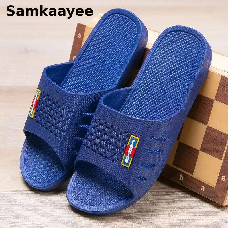 

40-44 Men Slippers Summer Male Home Shoes Flats Slides Hombre Soft Bottom Indoor Bathroom Non-Slip Flats Beach Man Zapatos y7