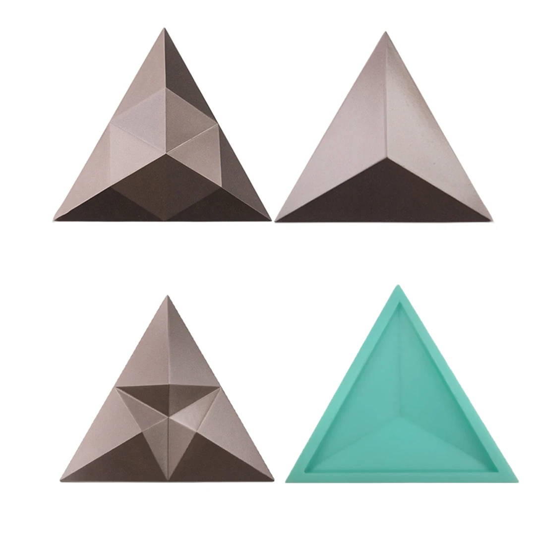 Triangle Silicone Wall Bricks Molds, Handmade Rubber Soft Molds for Concrete Bricks,Plaster TV Back Decoration Tiles Casting