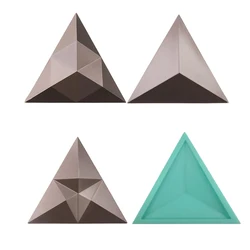 Triangle Silicone Wall Bricks Molds, Handmade Rubber Soft Molds for Concrete Bricks,Plaster TV Back Decoration Tiles Casting
