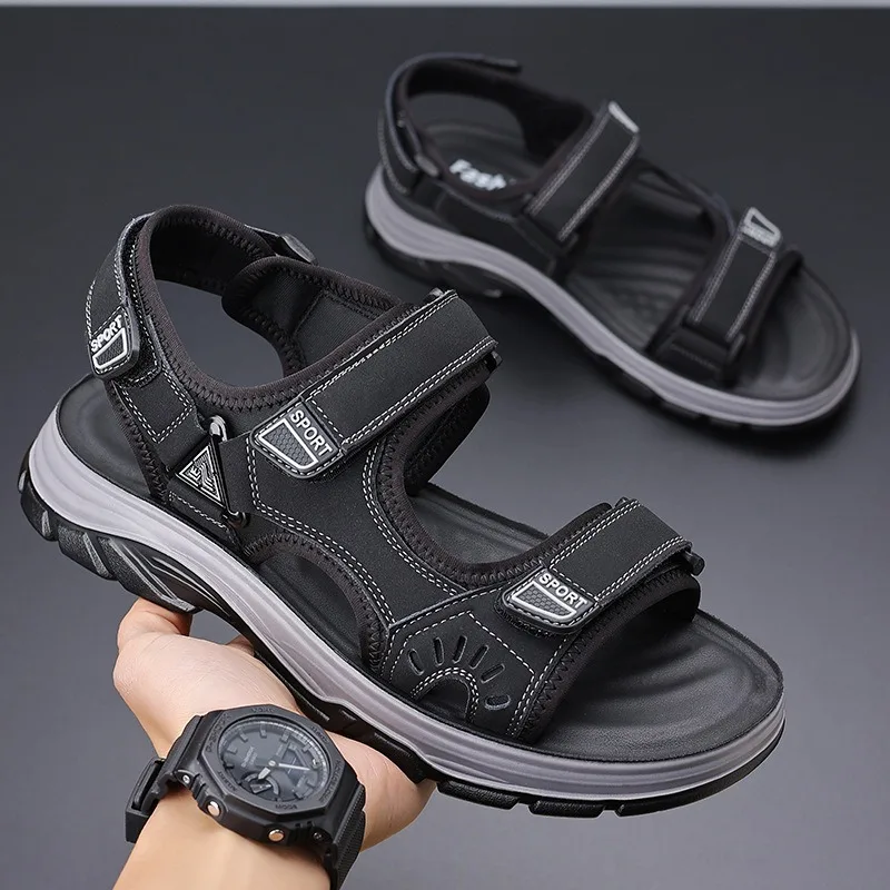 Summer Designer New Platform Leather Outdoor Beach Men's Sandals Fashion Retro Soft Sole Casual Men Shoes