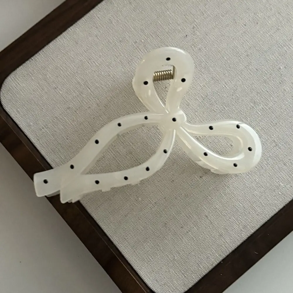 

Creative Bowknot Bow Hair Claw Cute Hairpin Acrylic Polka Dot Hair Clip Large Shark Clip Korean Style Big Hair Claw Female