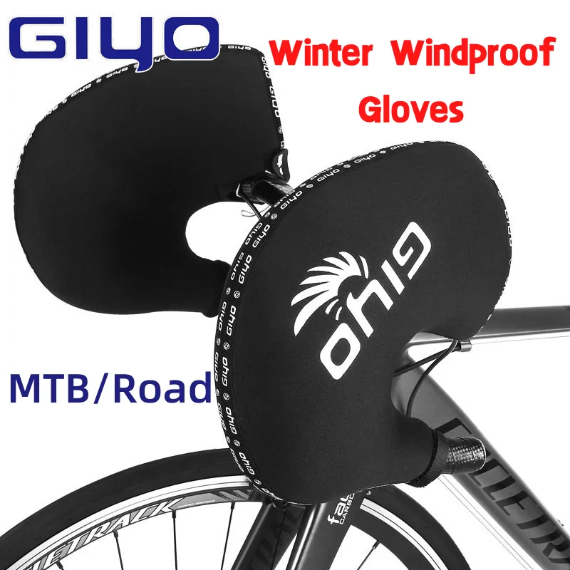 GIYO Winter Bicycle Handlebar Cover Thickened Windproof Warm MTB Mountain Road Bike Gloves Outdoor Sports Cycling Equipment