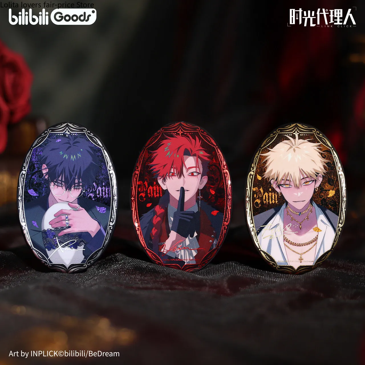2026 Anime Link Click Mercancía Oficial Serie M.O.D. PAIN Pin de Solapa Ovalado de Hojalata con Diseño de Xavier Vein Felix, Regalo