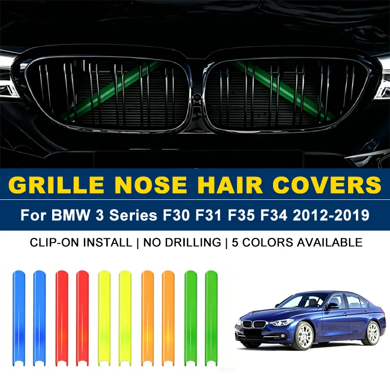 

Front Grille Trim Strips 2Pcs, Kidney Nose Hair Decoration Vane Inserts For BMW 3 Series F30 F31 F35 F34 2012-2019 2013 2014