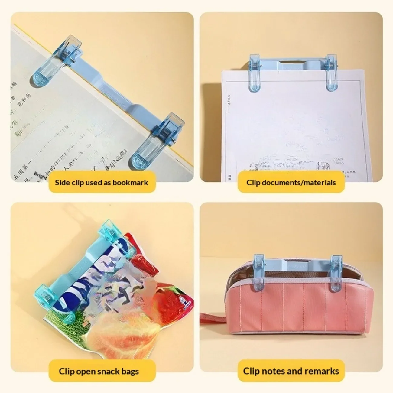 1Pc Transparent Foldable Book Page Clip, Adjustable Page Holder, Fold‑Storage Reading Clamp, Back‑to‑School Student Stationery