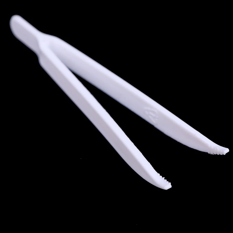 20pcs Disposable Tweezers Plastic  Small Beads Forceps for Jewelry Making color random