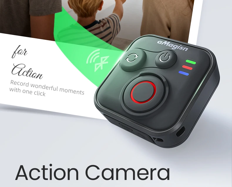 Für DJI Osmo Action 360/Action 6 5 4 Drahtlose Fernbedienung 50 m Entfernung Controller Sport Kamera Zubehör mit Handschlaufe – Detail 2