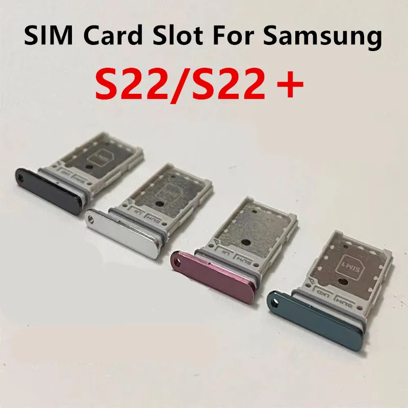 S22Plus SIM Card Slots For Samsung Galaxy S22 Plus S906 S901 Dual SIM Tray Adapters Socket Holder Replace Housing Repair Parts