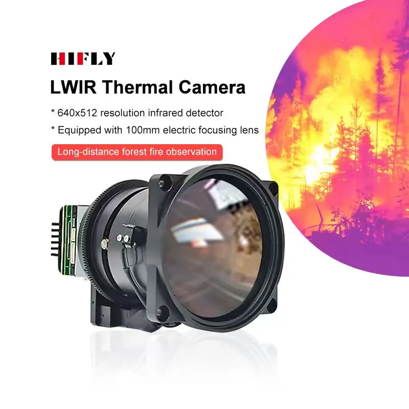 HIFLY Electric Focus 100MM Lens Network 640x512 Uncooled Infrared Imaging LWIR Thermal Camera Module