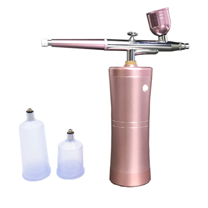 ชุดเครื่องพ่นสีแบบพกพาสำหรับแต่งหน้า พร้อมเครื่องเติมน้ำ ชุดเครื่องอัดอากาศ ปากกาพ่นสีแบบแอคชั่น ปากกาพ่นสี