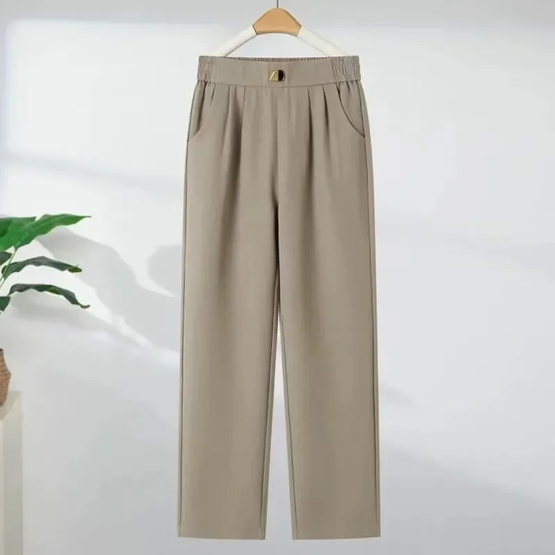 Loose High Waist Straight Leg Casual Pants for Middle-Aged And Elderly Mothers Spring Autumn New Style Women's Long Pants