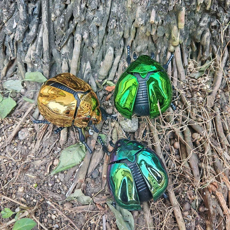 1 Piece Scarab Beetle Children's Plastic Animals Toy Wind Up Beetle Bionic Toys Creative Prankster Animated Insect Model