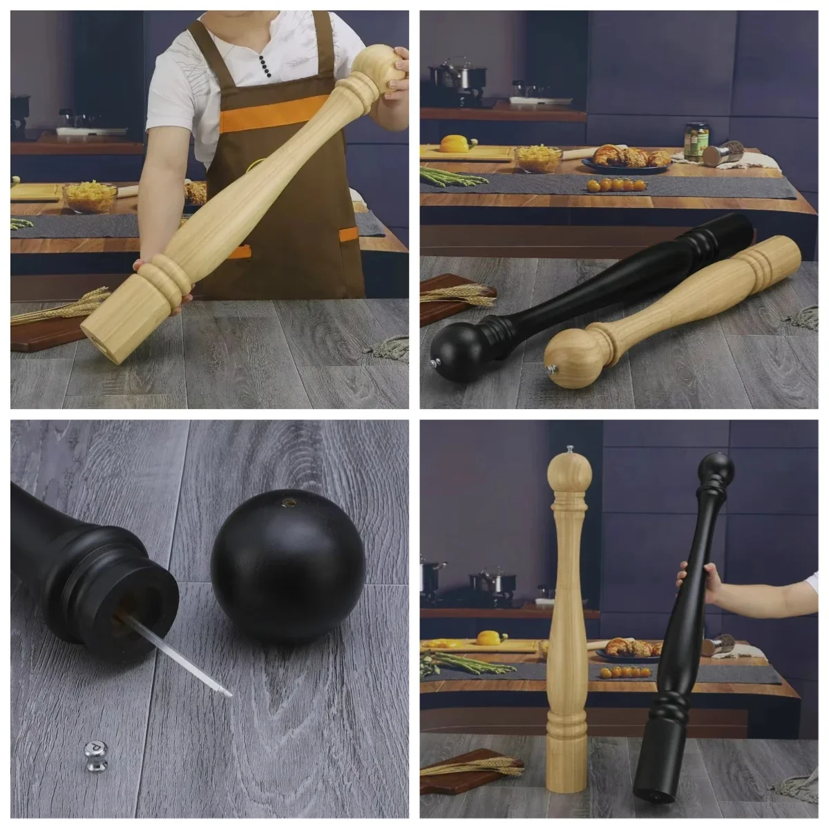 100cm Manual Pepper Grinder Long Pepper Mill Bottle Two Color Option Commercial Spice Grinding Tool