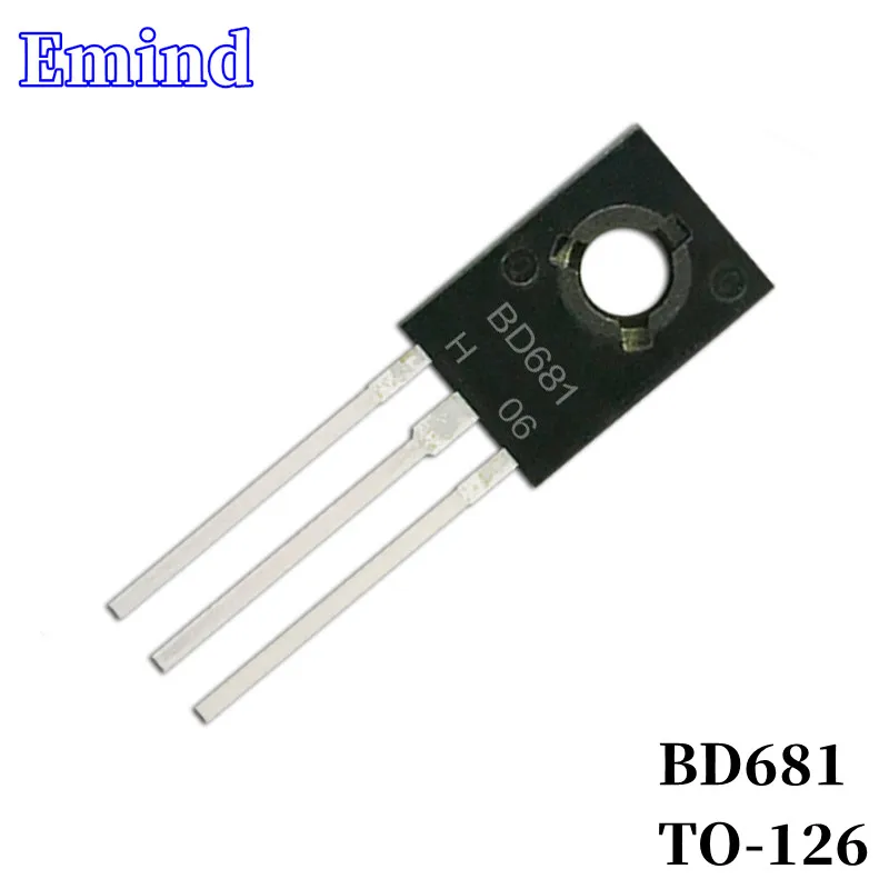 10/20Pcs BD681 DIP Transistor TO-126 Type NPN Bipolar Amplifier Transistor 100V/6A