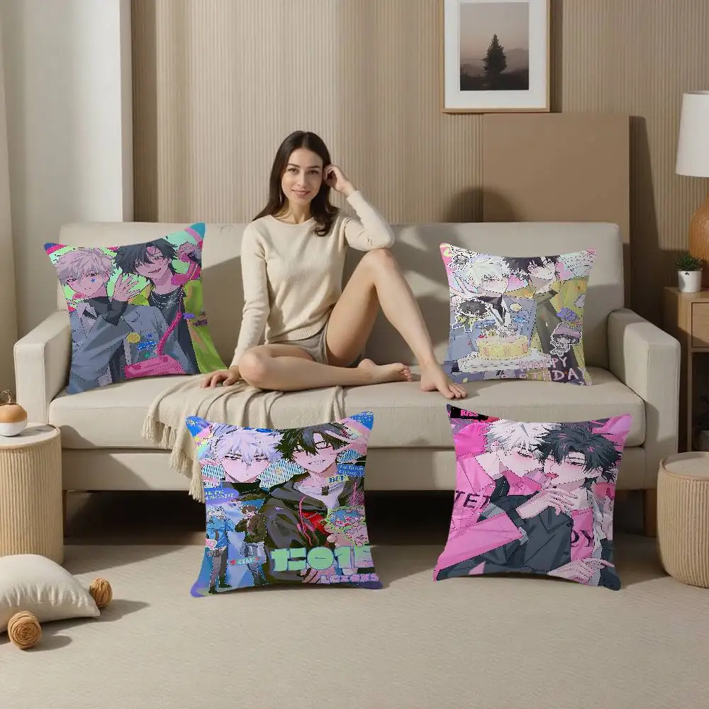 Link-Click New Anime Maple Design Cushion Cover Happy Autumn Harvest Decor Holiday Decorati Pillow Cover