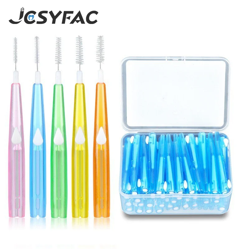 

30/60Pcs 0.6-1.5mm Push-Pull Toothpick Dental Interdental Brush Cleaning Between Teeth Oral Care Orthodontic I Shape Tooth Floss