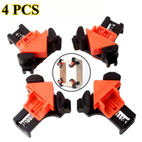 4pcs Quick Adjustable Hand Tools Furniture Fixing 90 Degree Angle Clamps Woodworking Corner Clip Right Angle Clips Fixer Tools