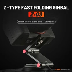 Upgraded Z-Flex Tilt Folding Tripod Head for Canon Nikon Sony DSLR Camera Camcorder Smartphones Aluminum Folding Head