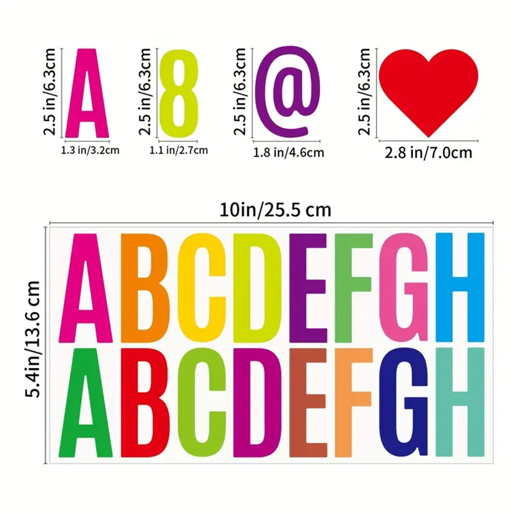 6pcs Large Letter Stickers 2.5 Inch Letter Stickers Self-Adhesive Waterproof Letter Stickers For Bulletin Board Photo Frame