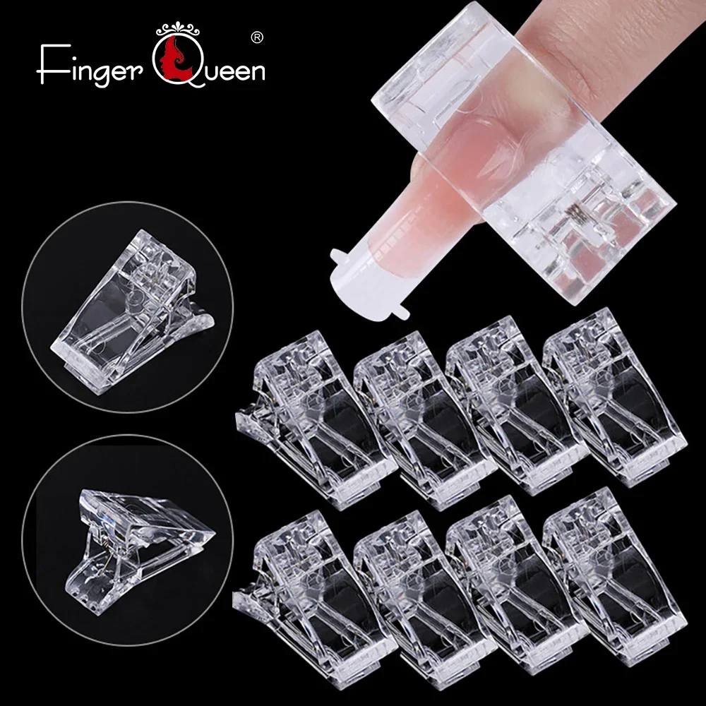 10pcs Fixed Shape Nail Clip Transparent Gel Quick Building Nail Tips Clips Fingernail Extension UV Clamps Nail Enthusiasts