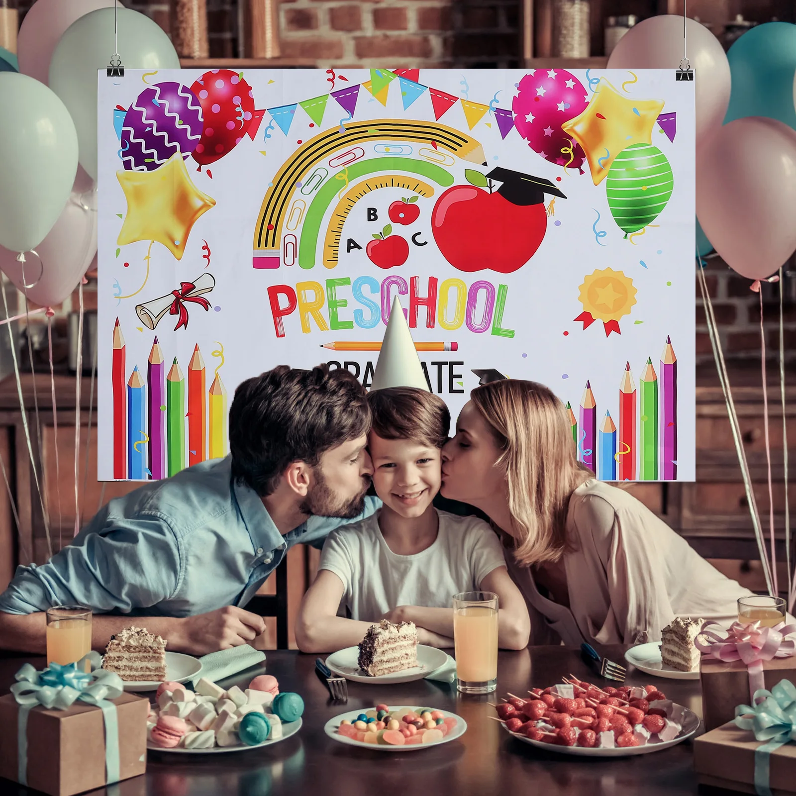 

Graduation Background Decor 120x80cm Vinyl Backdrop Banners College Party Photo Props Preschool Supplies Wall Decor Fade