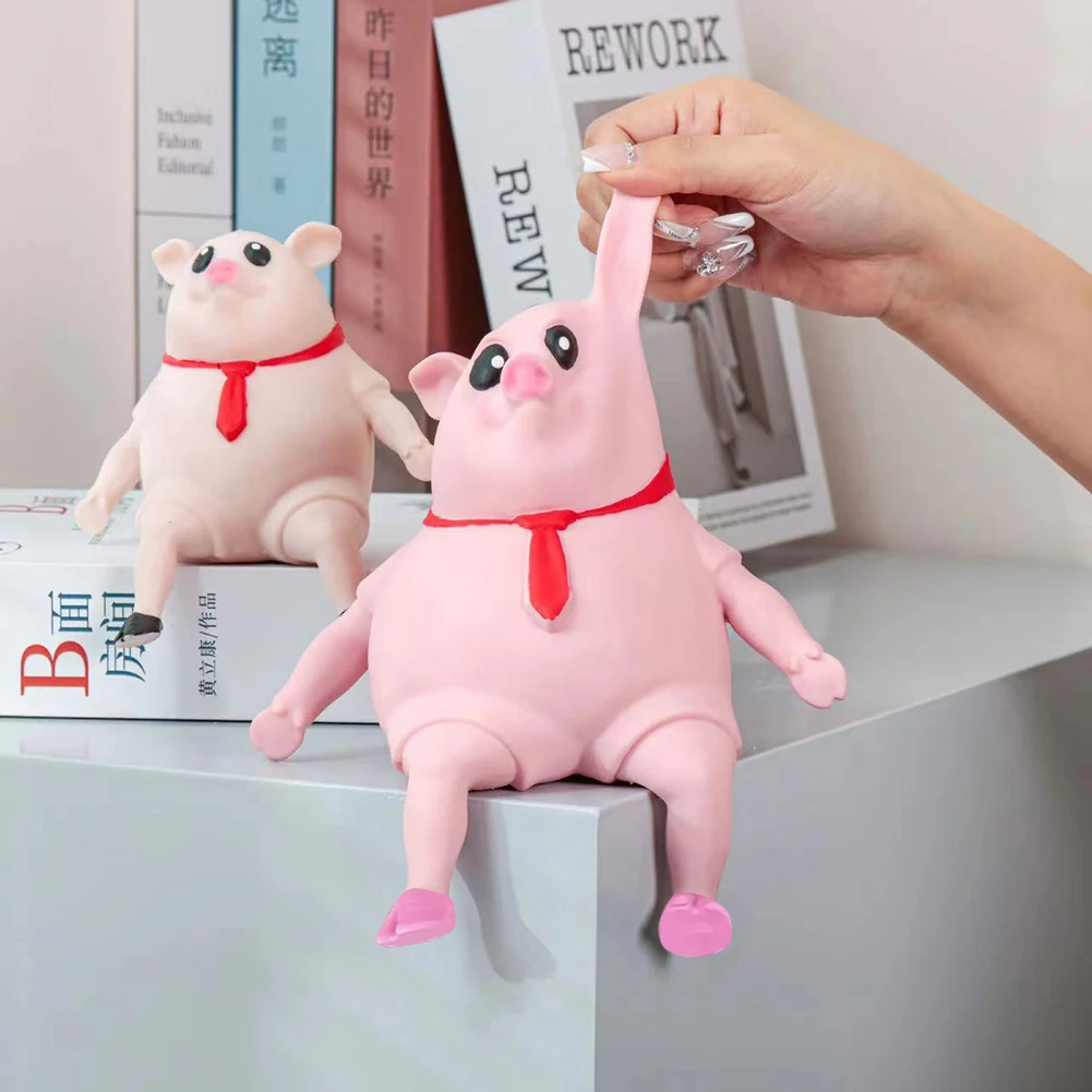Pink Piggy Stress Toy Rebound Cartoon Toy Pig Creative Sensory Toy Funny Squeeze Soft Pig Toy Birthday Gift for Kids