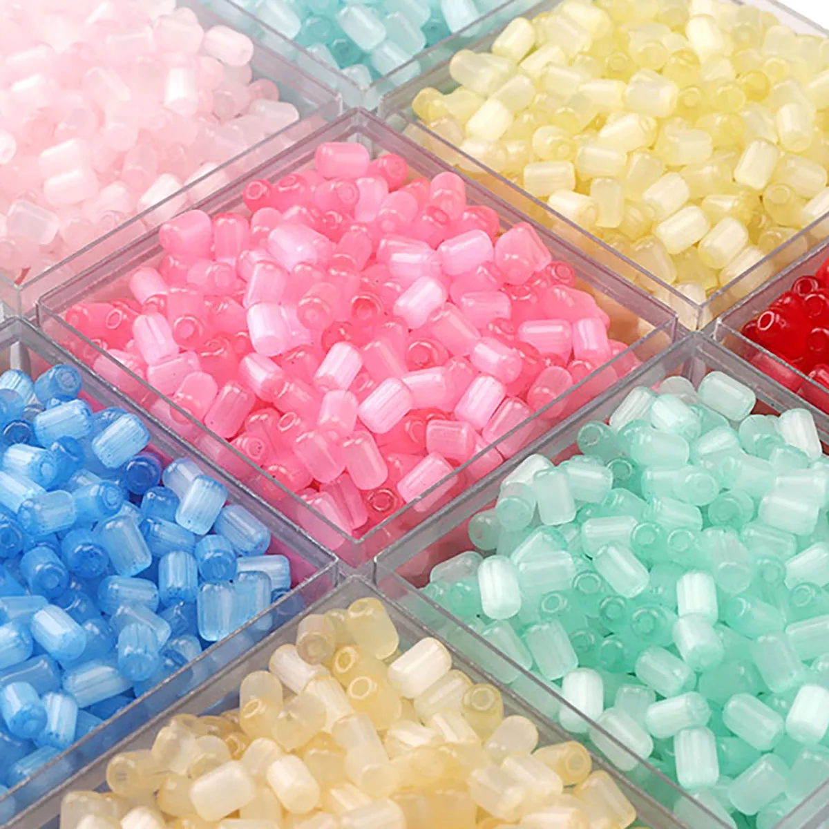 About60Pcs Cat's Eye Jujube Bead Glass Seed Bead Multi Color Classification Used for DIY Jewelry, Bracelets, Necklaces, Earrings