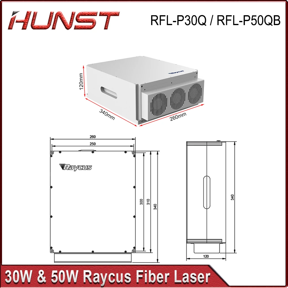 Hunst Raycus 30W 50W Q-switched Pulse Fiber Laser Source Output Protective Connector For YAG Laser Machine RFL-P30Q/P50QB