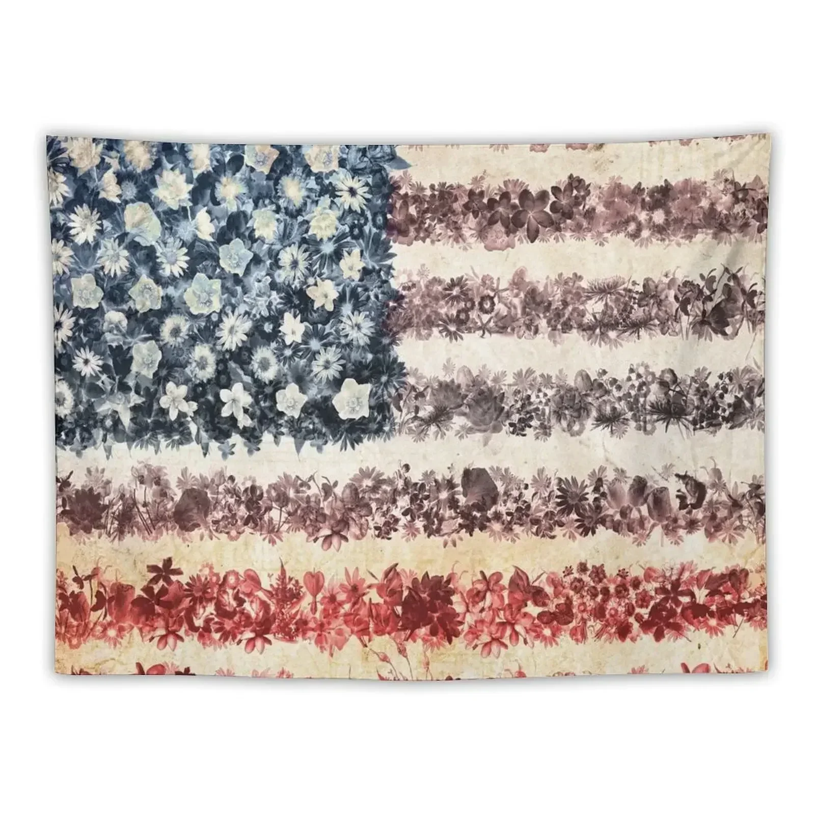 

usa flag american flag floral 1 Tapestry Room Aesthetic Wall Decoration Items Home And Comfort Decor Tapestry