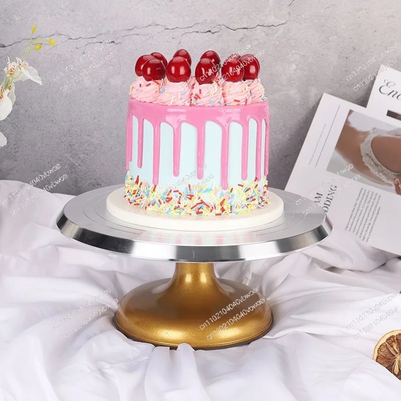 Decorating table Cake turntable 10 inch 12 inch cake turntable Golden bottom support Decorating turntable